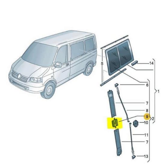 Защелка оконного проема для Vw Transporter T5 T6 Caddy OEM 2K0847781B 7H0847781B