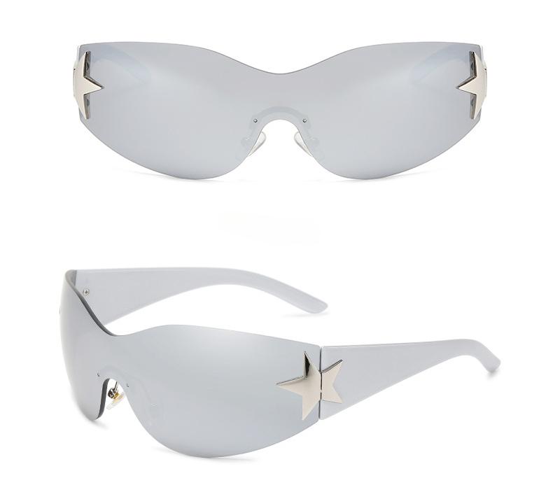 MePanda Унисекс универсальные поляризационные безрамочные солнцезащитные очки со встроенными персонализированными пятиконечными звездами, UV400