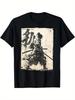 Футболка с графикой Воин Самурай Меч Японская Каллиграфия Streetwear