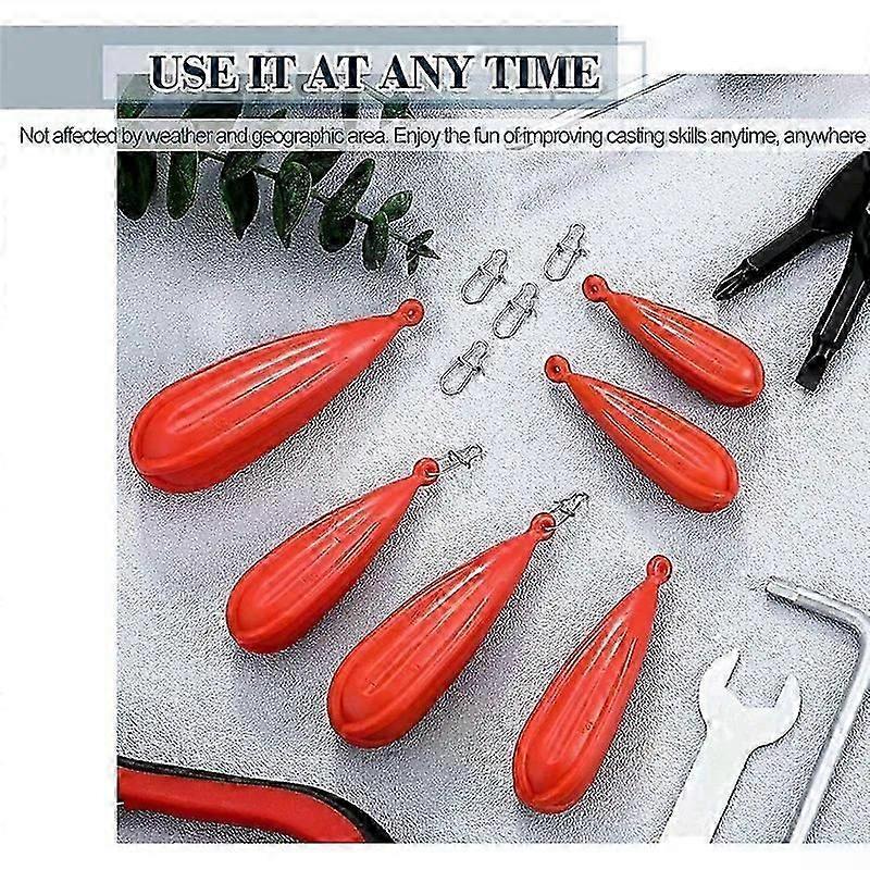 Fishing Practice Plug Fishing Casting Plug Baitcasting Rubber Practice Plug Suitable for Improving Casting Skill 6Pcs