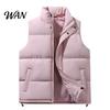 Casual Waistcoat for Men Quilted Puffer Vest, Stand Collar Thermal Outerwear, Winter Versatile Solid Color Body Warmer with Full Zipper Side Pockets,