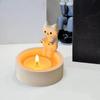 Cat Candle Holder Cute Cartoon Cat Shape Warm And Cozy Desktop Candlestick Synthetic Resin Elegant Candle Stand For Home Decor