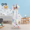 Flannel Lounge Jumpsuit with Exclusive Animal Hat Bright Colored Pajamas Long Sleeve Starry Pattern Cartoon Style Lounge Kids Daily Wear
