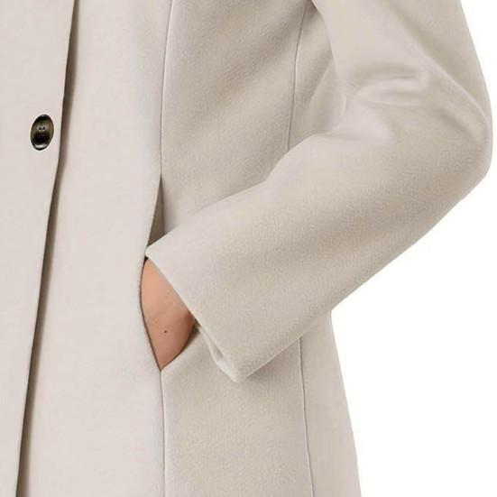 Зимнее осеннее женское пальто с воротником-стойкой и защитой шеи, длинный рукав, плотное теплое однобортное пальто с плотными теплыми карманами, средняя длина, женское пальто