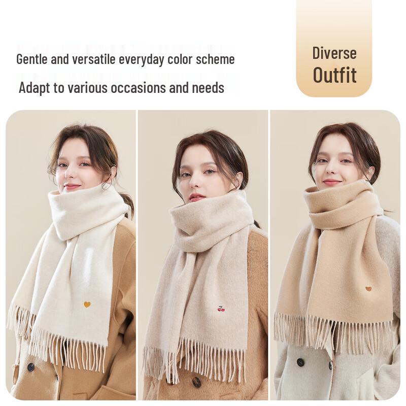 JIUMU Женский шарф из чистой шерсти с вышивкой