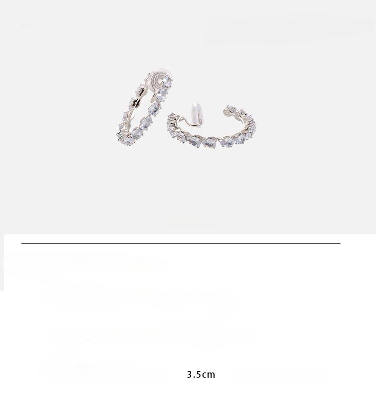 Круглые нежные серьги с вспышками и стразами, роскошные модные серьги, женские зажимы для ушей в виде противомоскитной спирали без отверстий для ушей