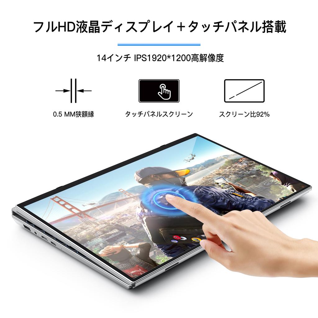 Ноутбук с сенсорной панелью IPS LCD 11-го поколения Celeron N5105 16 ГБ 512 ГБ MS Office Win11 Легкий ПК 1920x1200FHD миллионов пикселей WEB Беспроводная локальная сеть