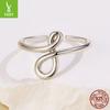 Eternal Symbol Metal Feeling Open Ring S925 Sterling Silver Minimalist Style Line Feeling Ring Jewelry