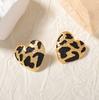Ретро дизайн Maillard осень и зима леопардовый принт сплав любовь универсальные серьги-гвоздики простые и модные темперамент