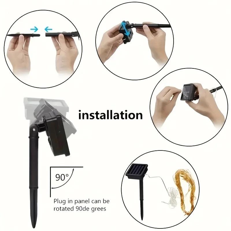 5-30M LED Solar Outdoor Decorative Fairy Lights,8 Modes,Waterproof,DIY Courtyard Garden Fence Decoration Lights Ambiance Lights