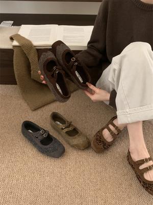 Ретро туфли-лоферы на плоской подошве с двойной пряжкой, женские, 2025, осенние, повседневные, универсальные, с леопардовым принтом, вечерние одинарные туфли