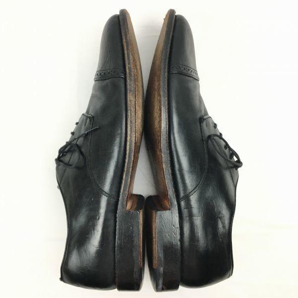 Винтажные туфли с мыском cap toe Brooks Brothers 346 черные размер 10.5D (приблизительно. 27.528.5см) Мужской(ИСПОЛЬЗОВАЛ)
