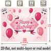 Party Backdrop Confetti Pink Cake Flat Banners Balloons Celebrations Wedding Enthusiasts Photo Booth Background Front Door Decor