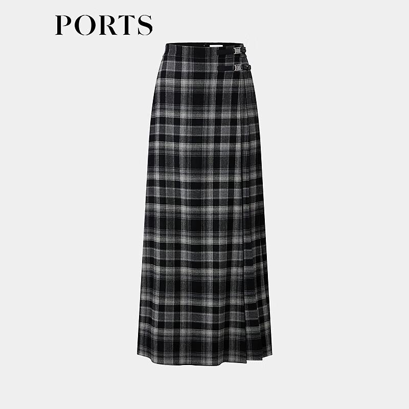 Ports Женская клетчатая шерстяная плиссированная юбка