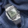 Casio Серия YOUTH - металлический маленький квадрат, ретро уличный маленький серебряный самородок, водонепроницаемый, деловой, кварцевый механизм, ремешок из нержавеющей стали, DB-360-1A