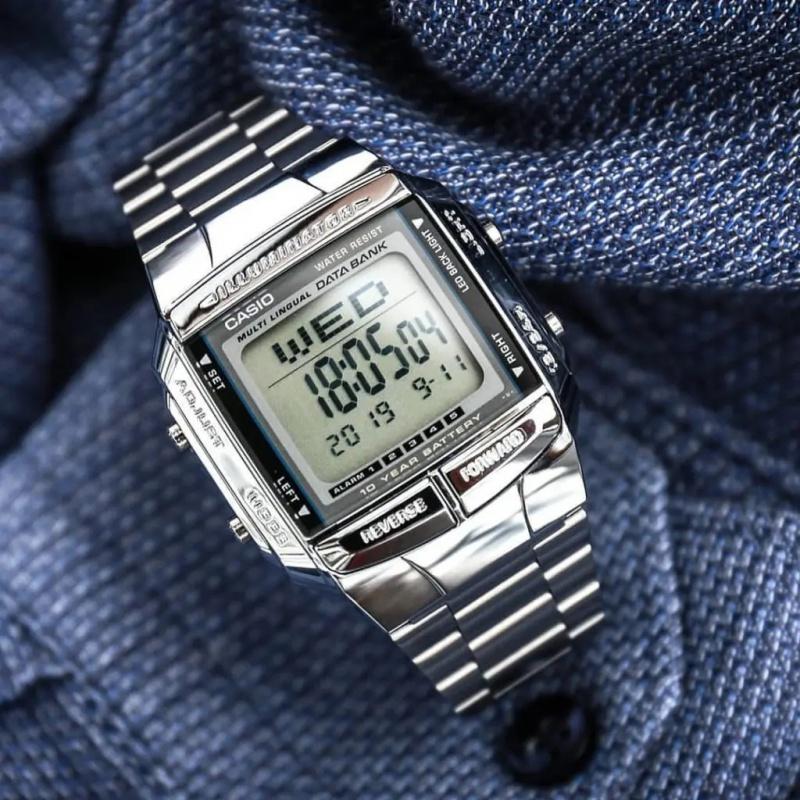 Casio Серия YOUTH - металлический маленький квадрат, ретро уличный маленький серебряный самородок, водонепроницаемый, деловой, кварцевый механизм, ремешок из нержавеющей стали, DB-360-1A