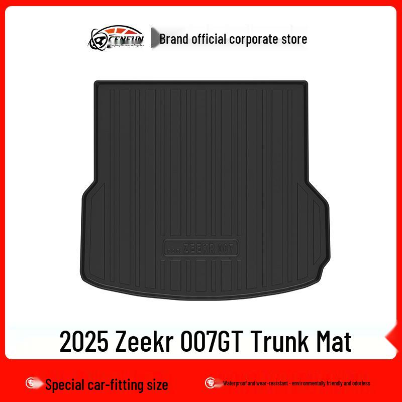 Geely ZEEKR 007GT TPE Eco-Friendly Foot Mats & Trunk Mat with Carbon Fiber Texture & Galaxy Carpet Backrest Pad, Suitable for 25 Years.