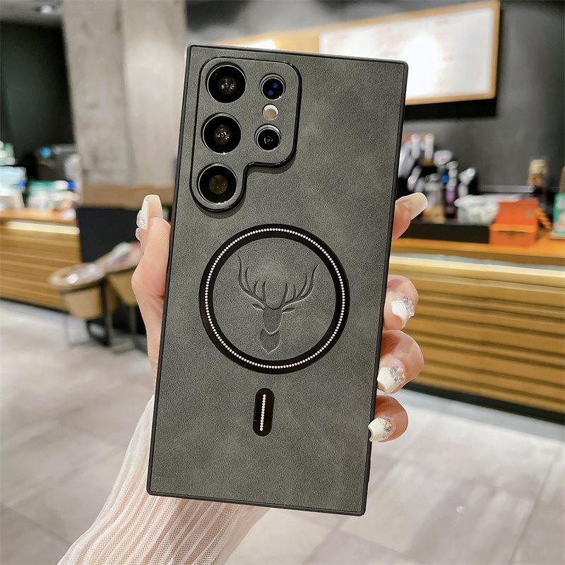 Роскошный кожаный чехол с магнитом и беспроводной зарядкой для телефона Samsung S23 S22 S21 Ultra Plus S21 FE Note 20, чехлы для защиты от падения «все включено»