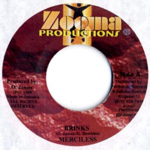 7-дюймовая пластинка MERCILESS - Brinks Zooma 1999 Ямайка Регги, Ска и Даб