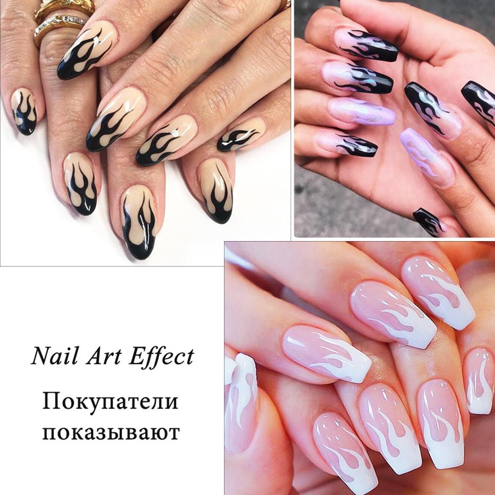 Пламенные наклейки для ногтей для женщин Пламенные наклейки для ногтей Нетоксичные самоклеящиеся ногти Маникюр Украшения