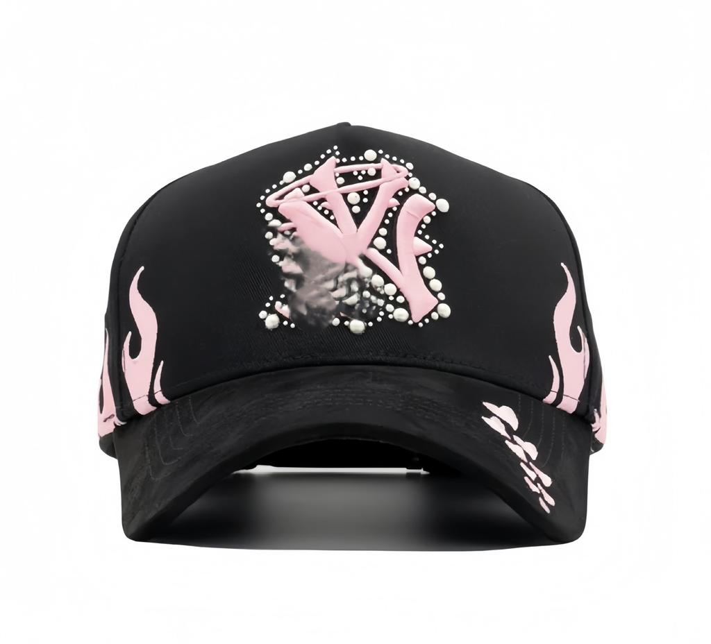 High Quality 5-Panel Curved Brim Baseball Cap with Rhinestone Embellishments Terry Fabric Dobby Style-Sporty Unisex Adult Hat