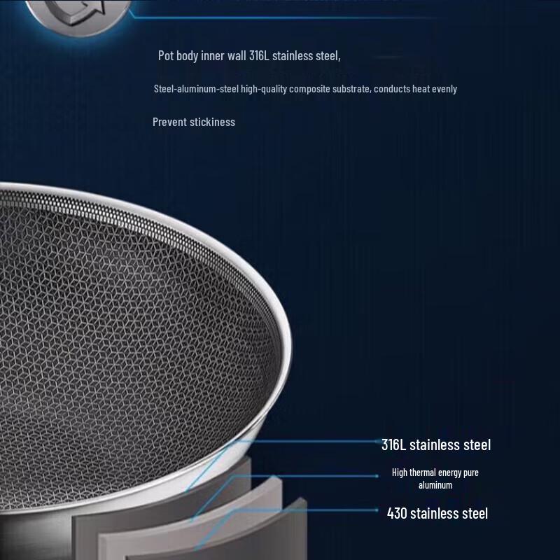 SUPOR X-Crystal Shield Stainless Steel Wok