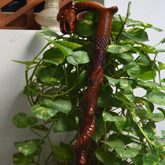 94 Cm Wooden Carved Eagle Head, Snake Climbing On A Tree Shaped Cane Handmade Wood Crafted Comfortable Handle Hand Carved Cane for Man Woman