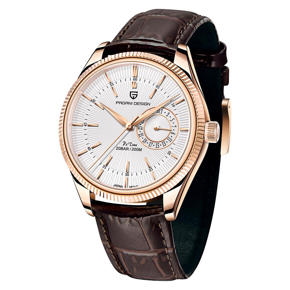 Bojani Paganidesign 1689 Men's Watch with Stainless Steel and Genuine Leather Strap