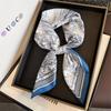 Luxury 2025 Brand Square Scarf Design Double Side Shawl Wrap 70cm Print Twill Silk Women Hijab Female Foulard Headband Bandana
