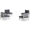 vidaXL 4-tlg. Garten-Lounge-Set mit Anthrazit Kissen Kiefernholz
