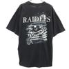 Back Print RAIDERS Short Sleeve T-shirt L Black Men's Used