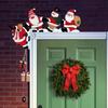 Christmas Door Topper Wooden Door Corner Decor Snowman Reindeer Santa Sign for Home Party Door Frame Decoration