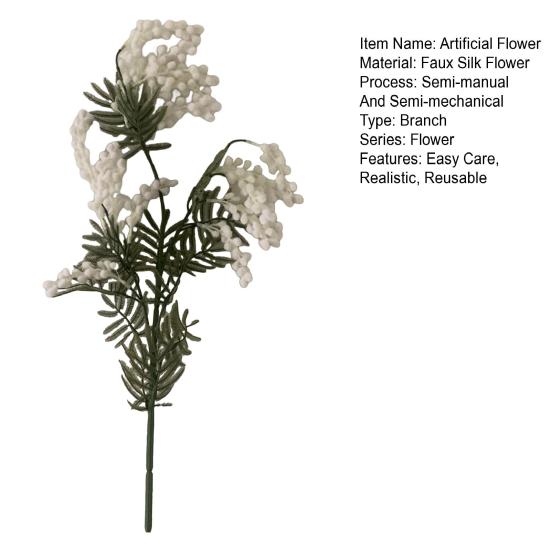 Artificial Golden Wattle Realistic Fake Acacia Flower Stem Home Office Wedding Party Indoor Outdoor Faux Bloom Centerpiece Decoration
