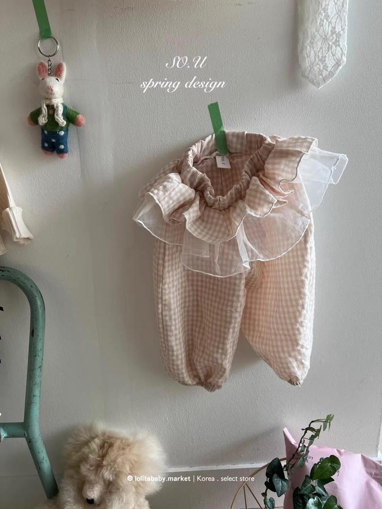 Korean Spring Style Girls' Toddler Sweet Lace Plaid Mesh Pants Skirt