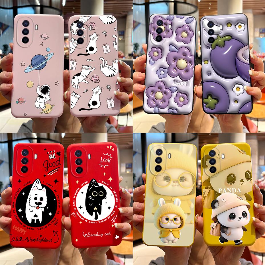 For Huawei NOVA Y70 Case Silicon Back Cover Cute Rabbit panda Phone Case For Huawei NOVA Y70 NOVAY70 NovaY 70 6.75" Bumper Coque