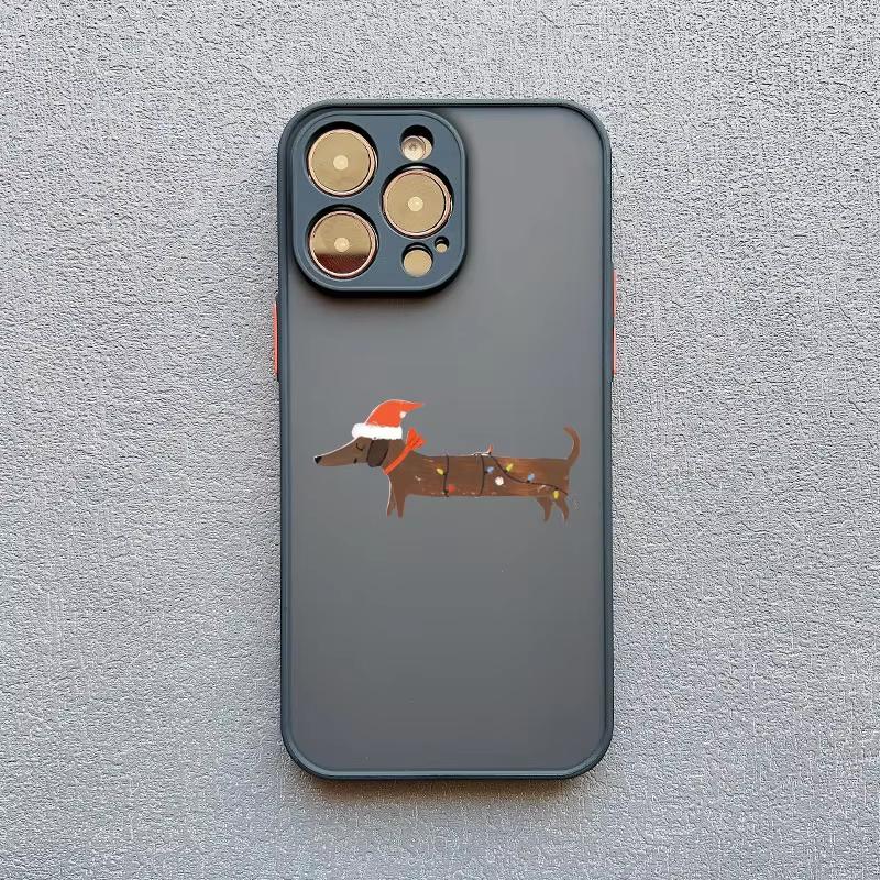 Милый чехол для телефона с рисунком таксы и бульдога для iPhone 17 Pro Max 16 Plus 15 14 13 12 11 XS XR 17Air Ударопрочный чехол
