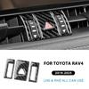 Real Soft Carbon Fiber Sticker For Toyota RAV4 XA50 2019 2023 2024 2025 LHD RHD Car Central Control Warning Light Button Trim
