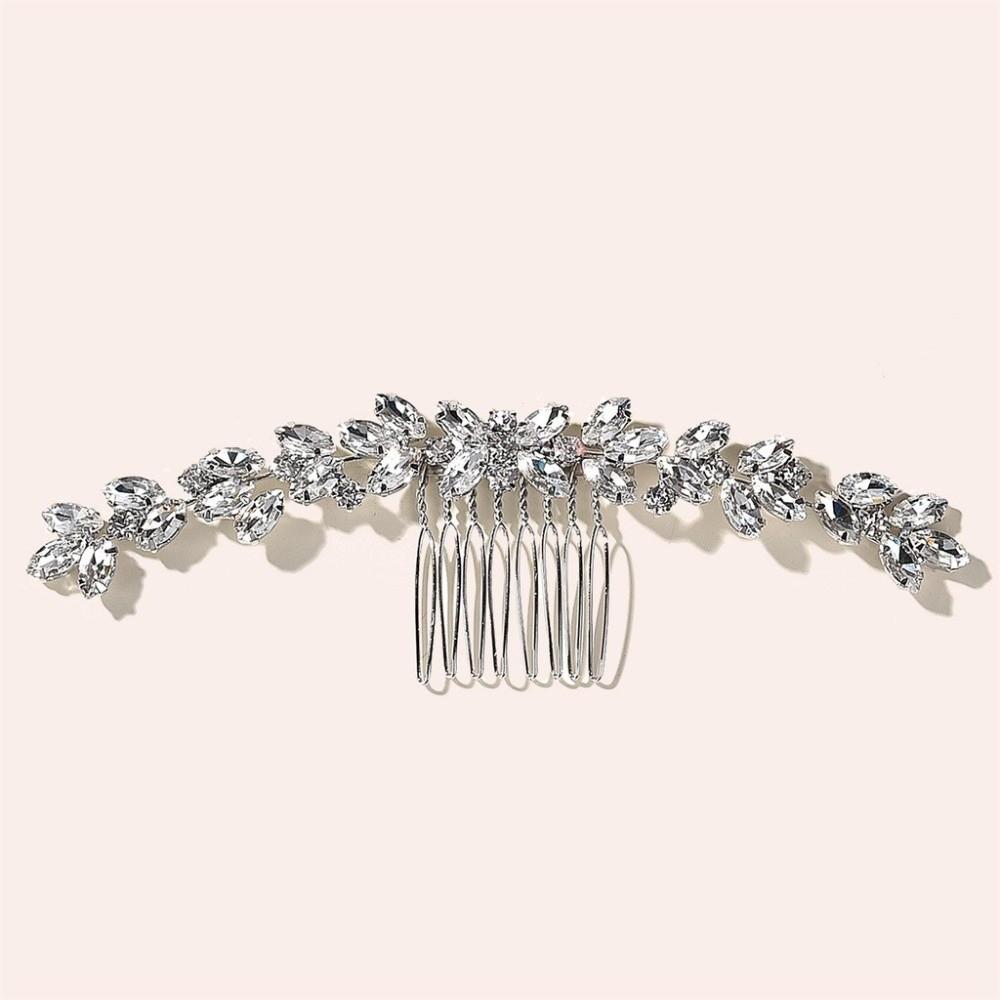 Silver Toothed Insert Comb Gold Hair Clip Luxury Rhinestone Hairpin  Festival