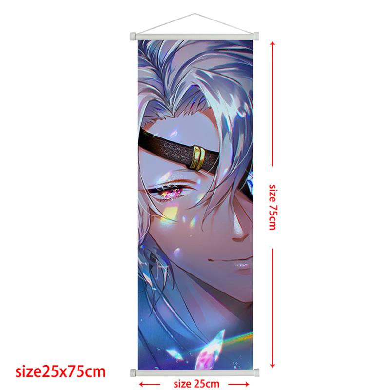 Demon Poster Rengoku Scroll Slayer Kyoujurou Home Decor Kamado Tanjirou Living Decoration Hanging Painting Kids Gift Posters