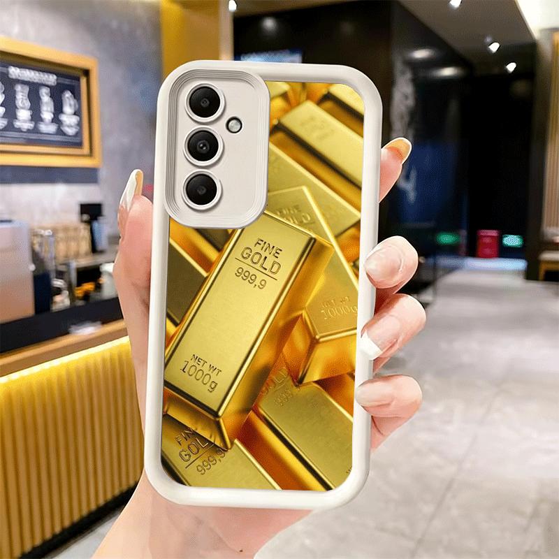 Чехол для телефона для Samsung Galaxy A17 A16 A15 A14 A13 Тонкая золотая узорная печать A56 A36 A26 A55 A35 A25 A54 A34 A24 A53 A33 A23 A07