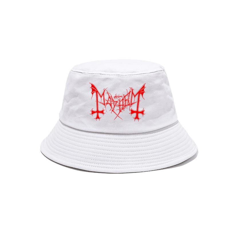 Mayhem Death Bucket Hat Cap Unisex Women Unisex Panama Cap Outdoor Summer Adjustable Mayhem Bob Caps