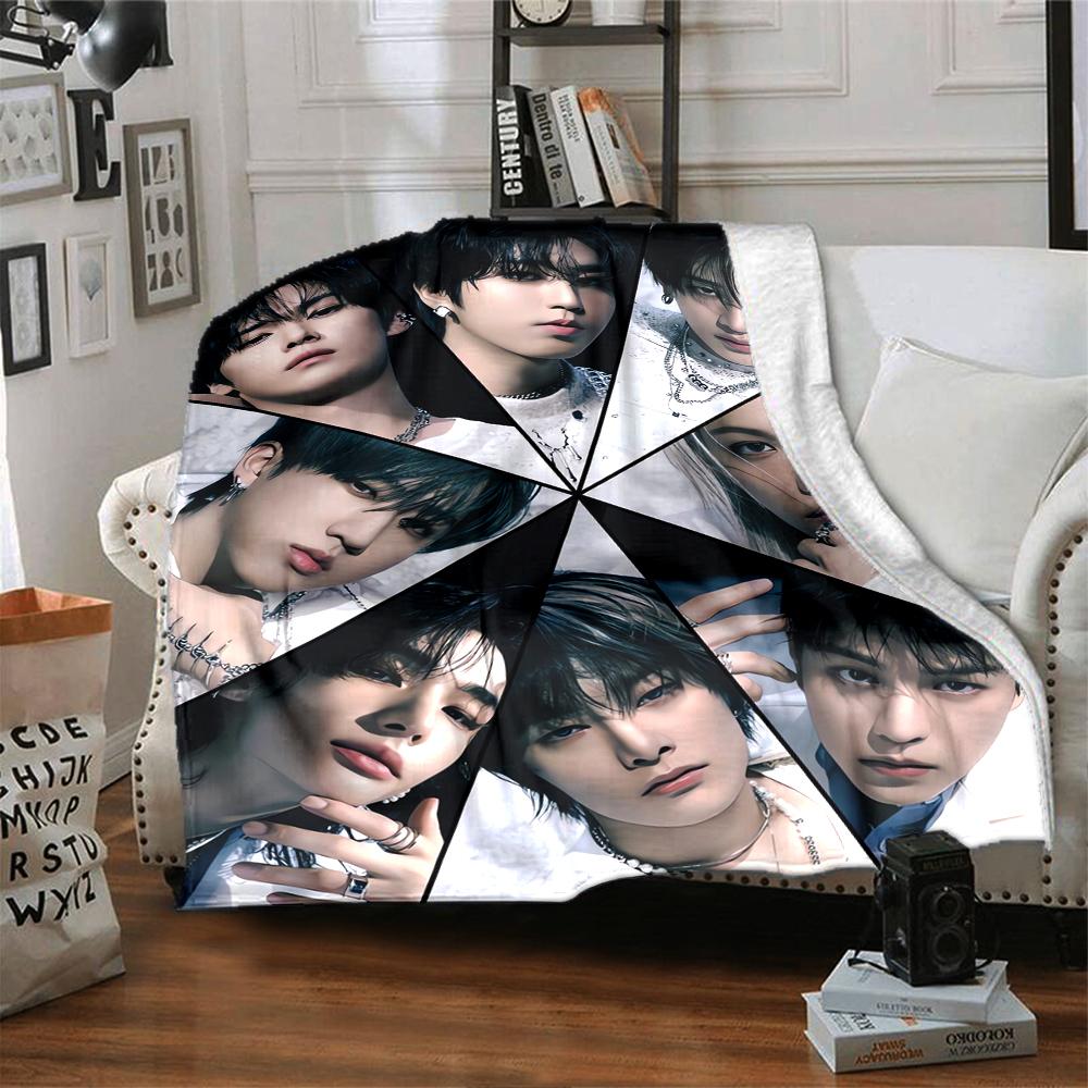 Stray Kids Theme Printed Blanket - Perfect for Couch, Bed, Travel & Outdoor Use | Machine Washable, Cozy & Durable.