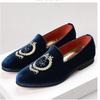 Fashion New Men's Velvet Embroidery Casual Shoes Luxury Designer Male Formal Wedding Dress Slip On Loafers Homecoming Footwear