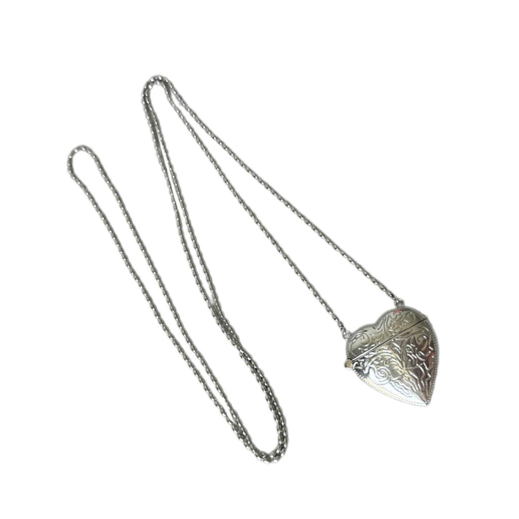 Длинная цепочка Сердце Сумка-кроссбоди Ожерелье Уникальные тисненые цветы Цепочка на шею Регулируемая длина Банкетный чокер Ювелирные изделия