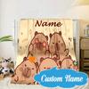 Custom Name Kapibala Blanket bed sofa Blanket Flannel Blanket for Camping, Hiking, Picnic Essentials,gift for Fan family
