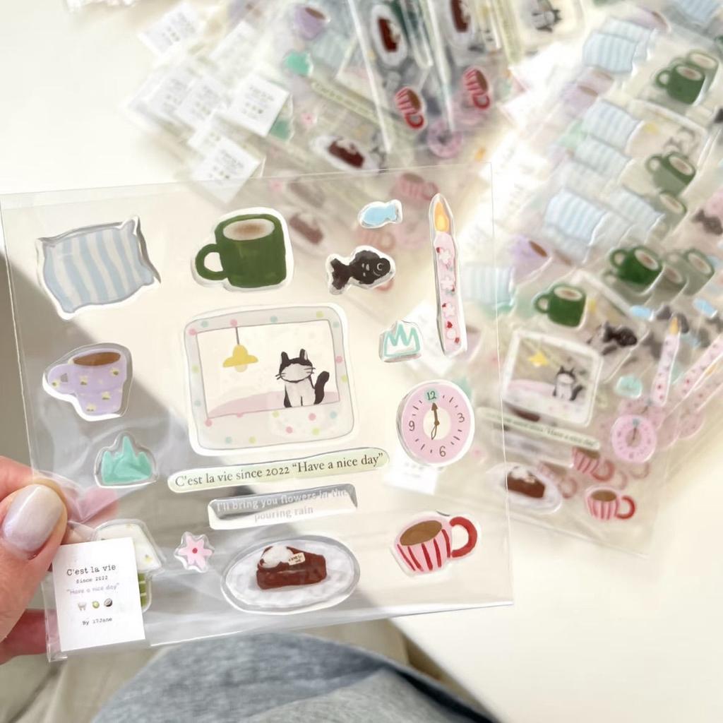 Милый торт пруд желаний 3D рельефная смоляная наклейка чехол для телефона для девочки ноутбук прозрачная желейная наклейка канцелярские товары блокнот DIY украшение