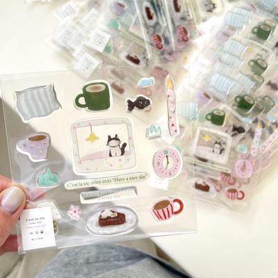 Девичьи Милые Розовые Фруктовые Наклейки с 3D-рельефом Мороженое Высококачественные Эпоксидные Желейные Наклейки для Ноутбуков Чехол для Телефона DIY Декор