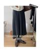 Women's Petite High-Waisted Gray Wool Pleated A-Line Skirt for Spring/Summer