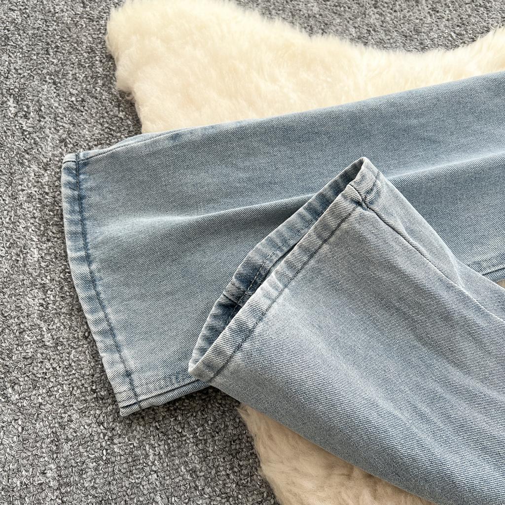 Женские модные вышитые прямые джинсы с высокой талией, повседневные джинсы полной длины с карманом