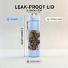 1PC Dark fantasy band figure print 750ml colorful plastic sports water bottle leakproof pop up lid with straw for outdoor work home use